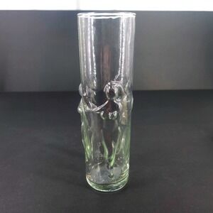 Vtg Libbey Art Glass "La Femme" cocktail tumbler Clear Vase Embossed Female Nude